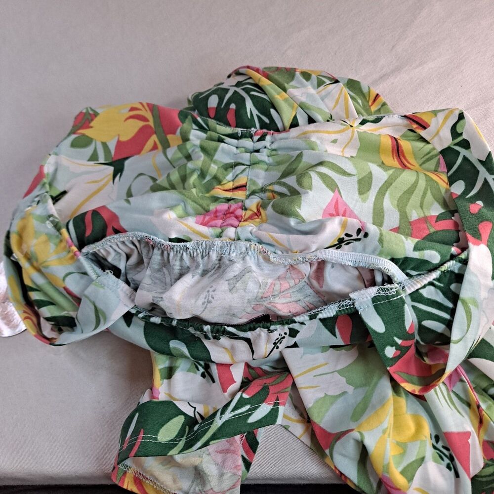 Harlow & Rose Tropical Floral Dress Juniors M Padded Bra High Low Hem - Picture 9 of 9